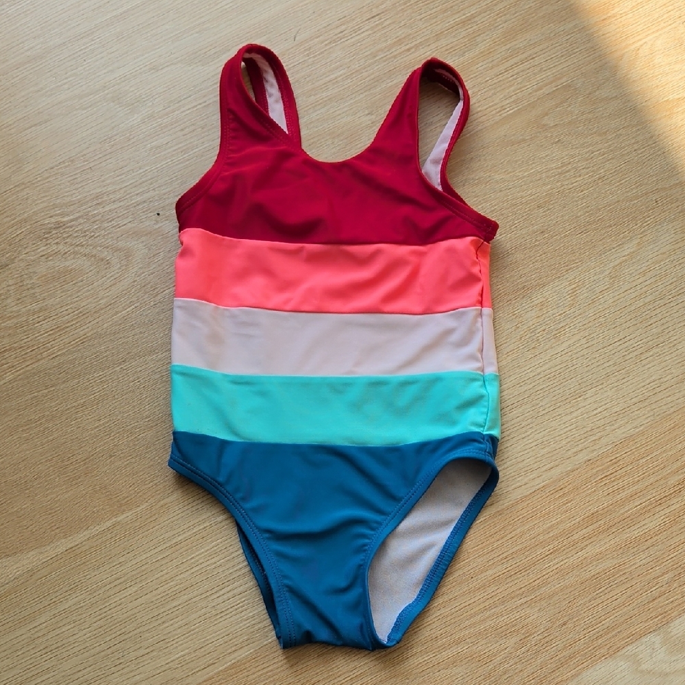 Old Navy Multicolor Striped Kids Swim One Piece